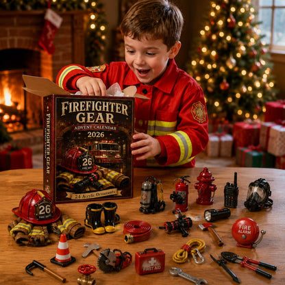 👨‍🚒Firefighter Gear Advent Calendar 2026 - 24-Day Festive Countdown, Acrylic Charms Blind Box