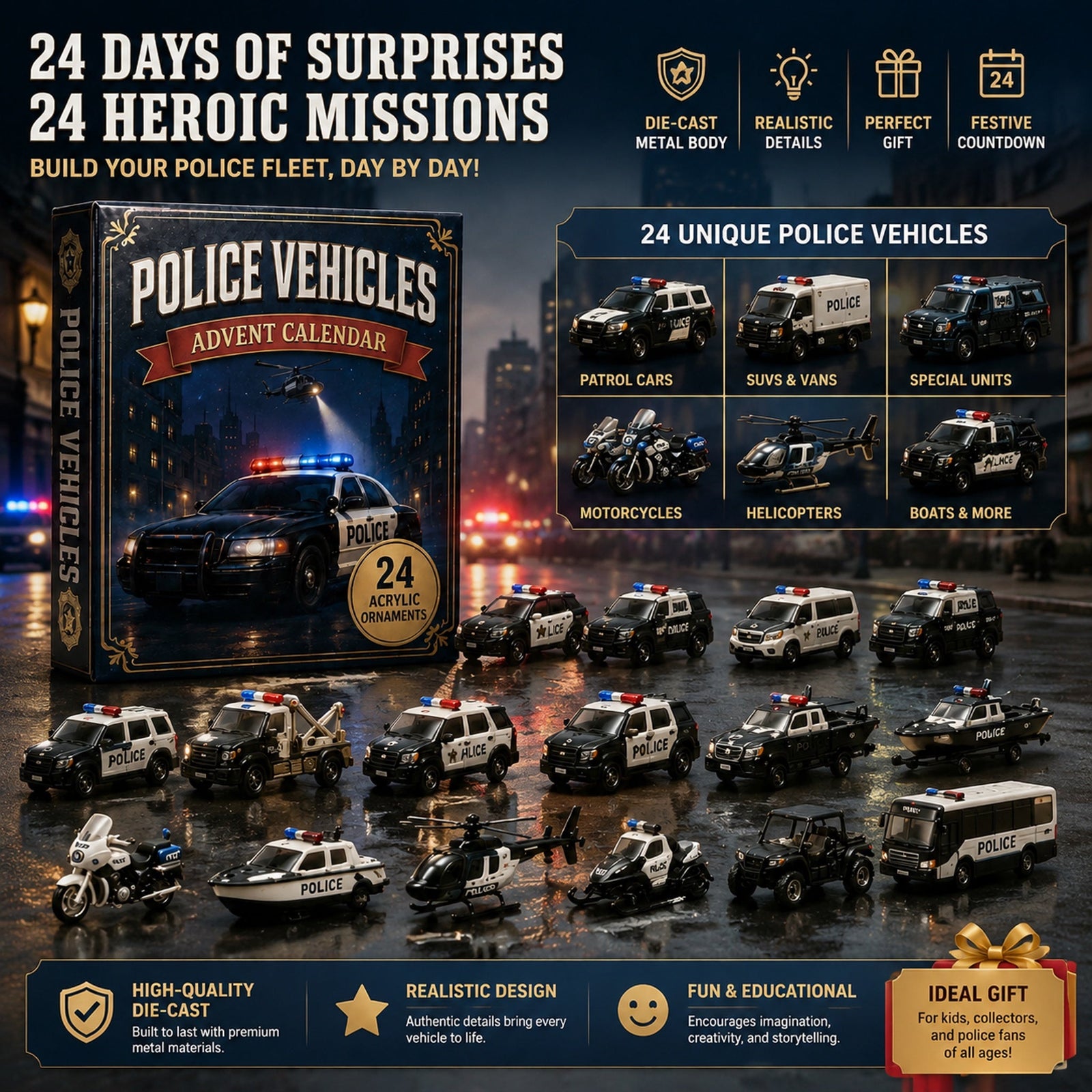 Police Vehicles Fleet Advent Calendar 2026