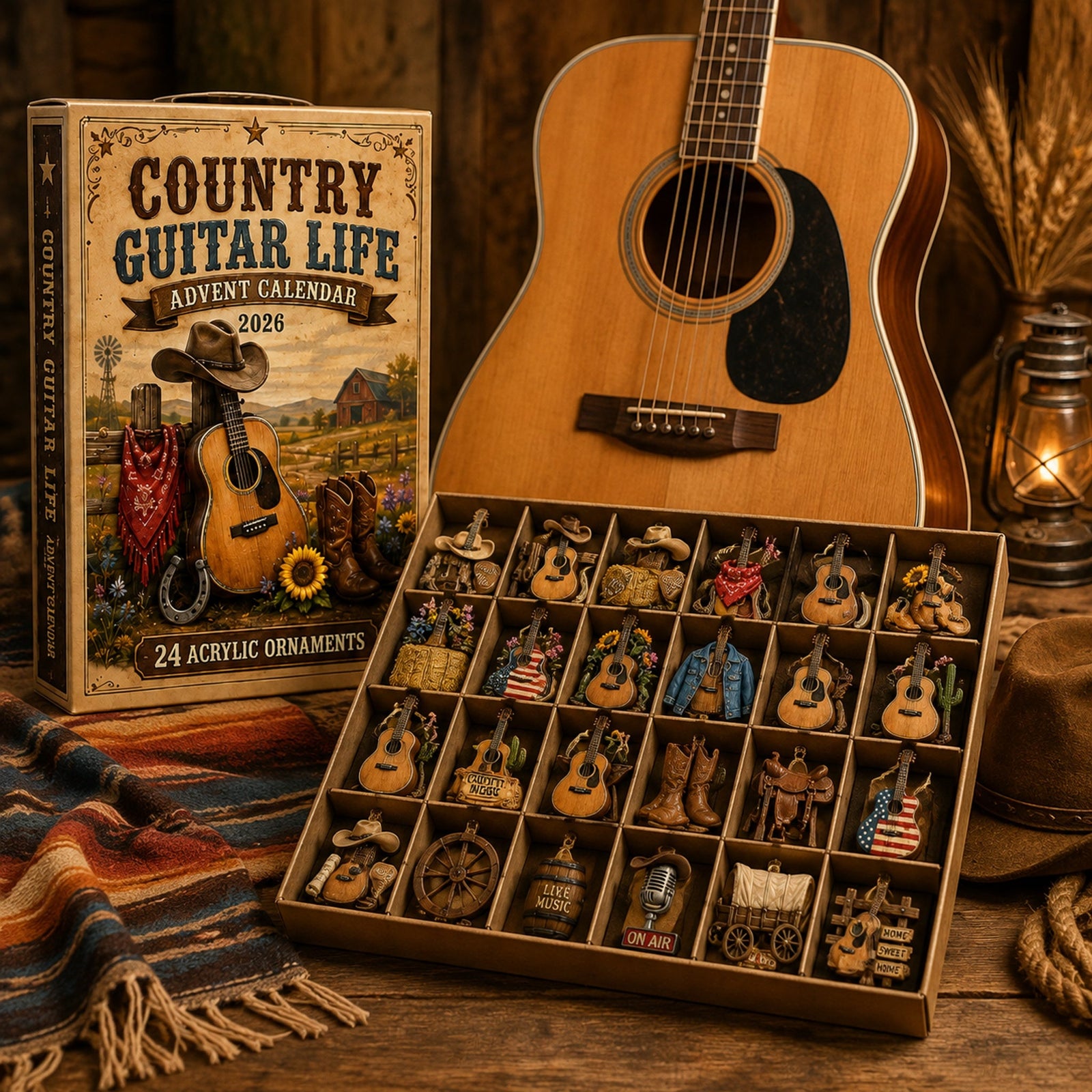 Country guitar advent calendar complete ornament collection