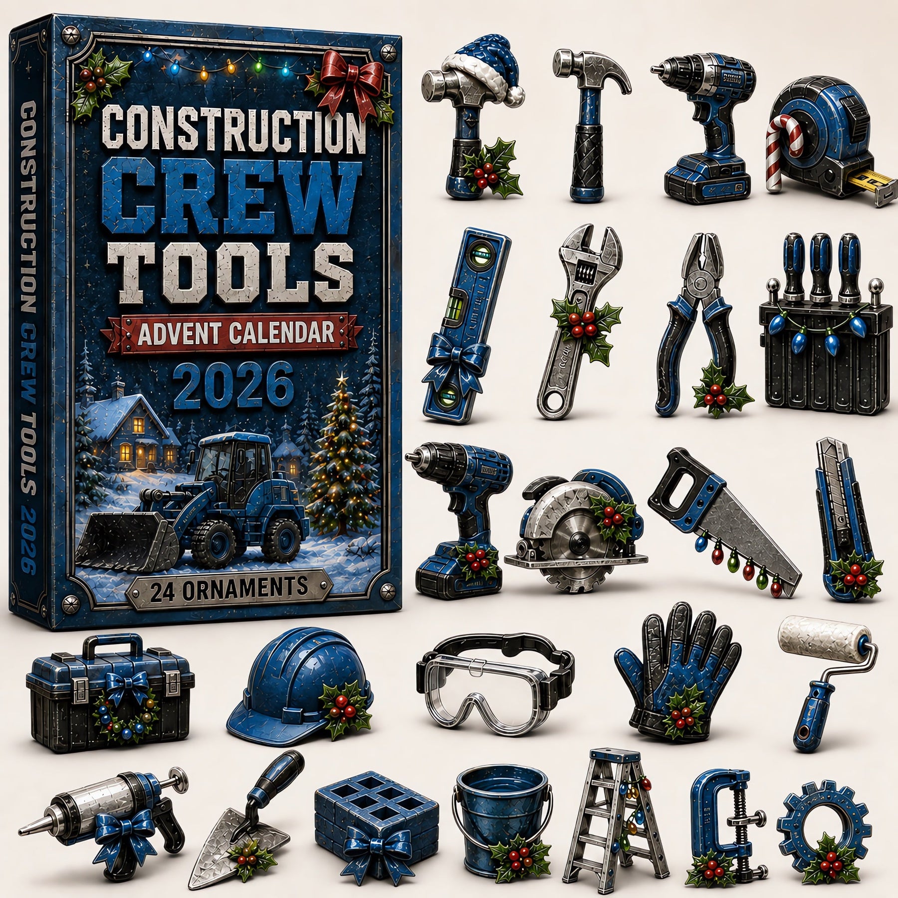 Construction Crew Tools Advent Calendar 24 piece collection