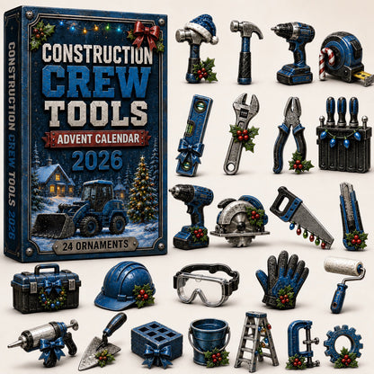 Construction Crew Tools Advent Calendar 2026 - 24-Day Festive Countdown, Acrylic Charms Blind Box