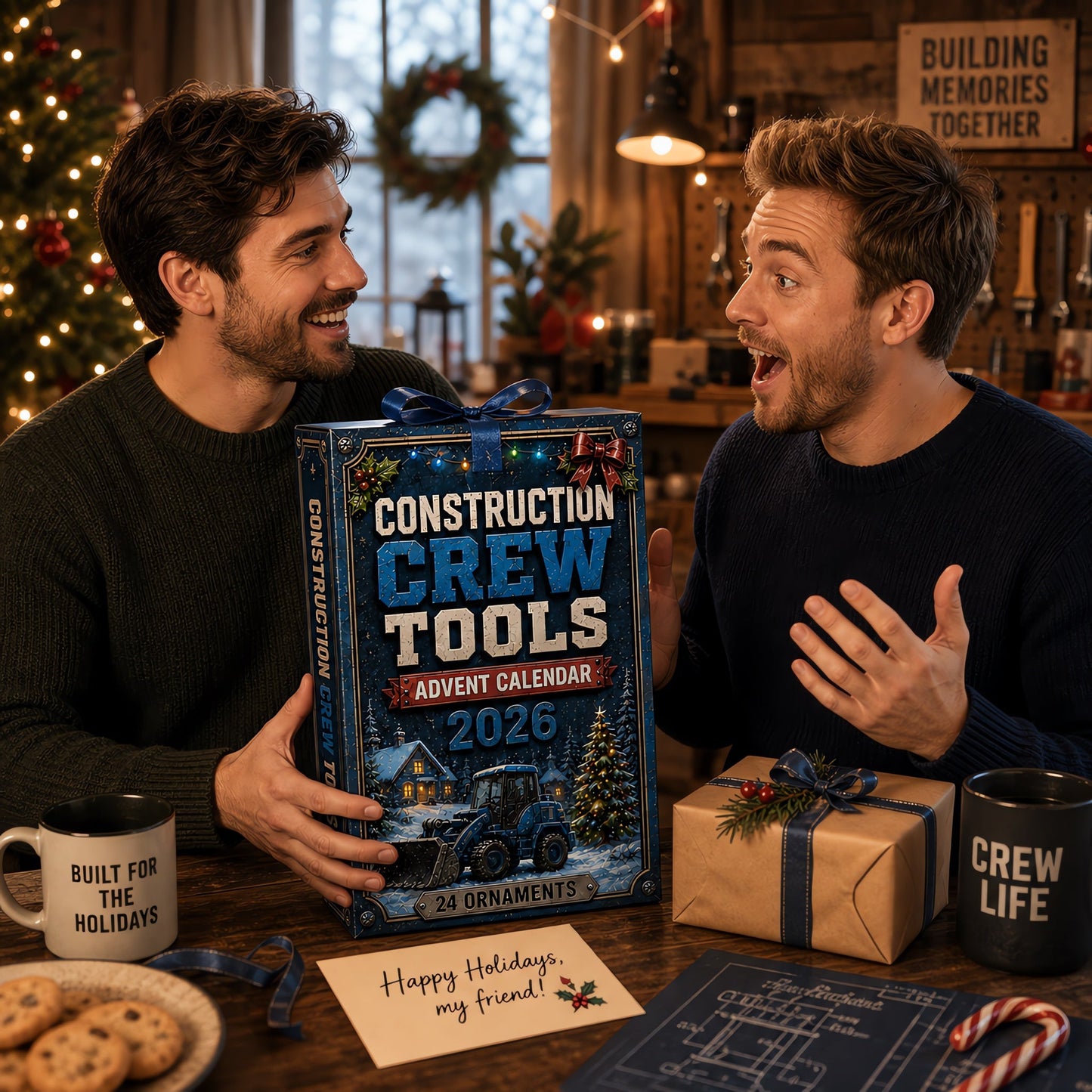 Construction Crew Tools Advent Calendar 2026 - 24-Day Festive Countdown, Acrylic Charms Blind Box
