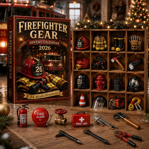 👨‍🚒Firefighter Gear Advent Calendar 2026 - 24-Day Festive Countdown, Acrylic Charms Blind Box