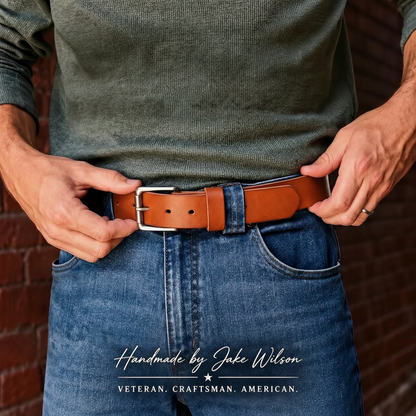 🔥 Handmade Full-Grain Buffalo Leather Belt – Built to Last