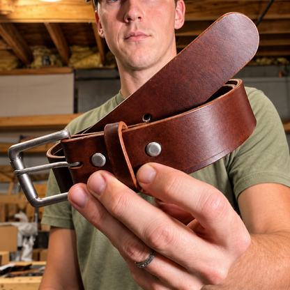 🔥 Handmade Full-Grain Buffalo Leather Belt – Built to Last