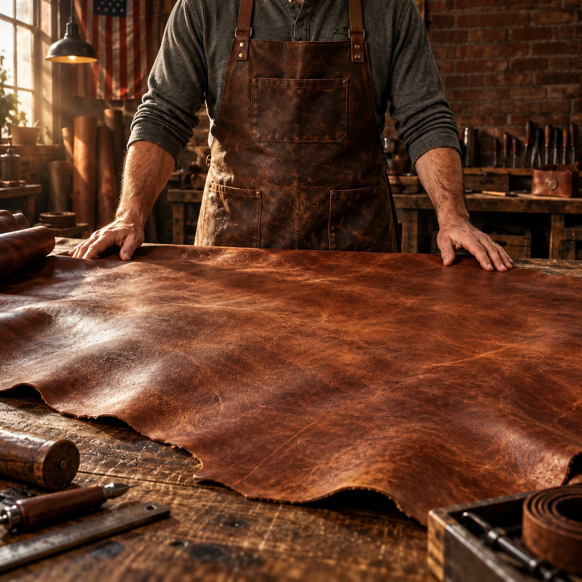 Leather workshop and belt craftsmanship