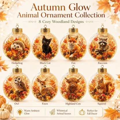 🍁Autumn Woodland Glow Ornament✨ – 8 Adorable Animal Styles