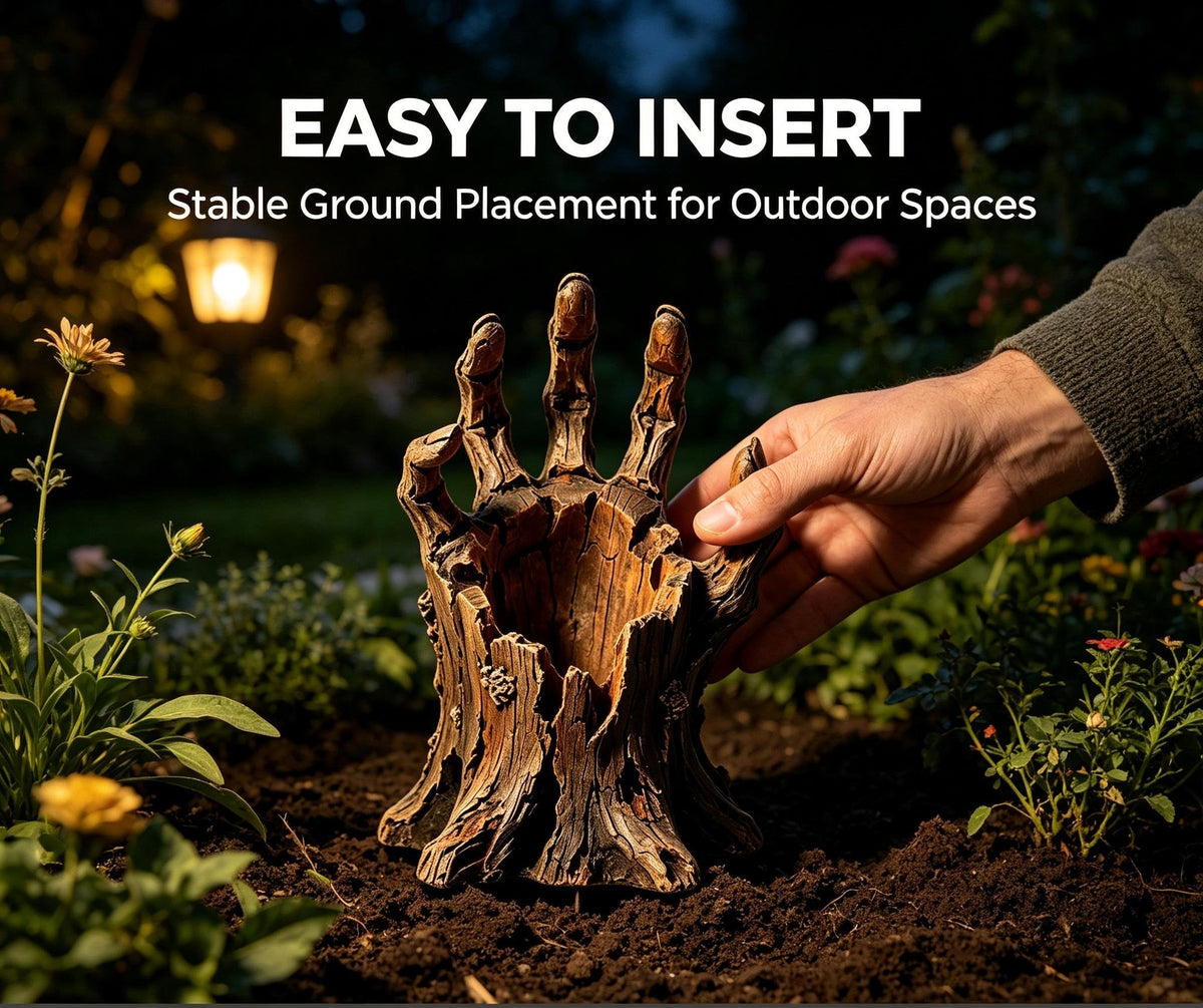 🎃🖐️ Creepy Graveyard Hand Stake – Rustic Halloween Garden & Planter Decor