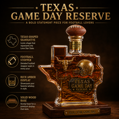 🏈 Texas Game Day Reserve Whiskey Decanter