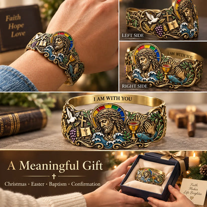 ✝️🙏 Walk by Faith Scripture Cuff – Vintage-Inspired Christian Bracelet with a Meaningful Message