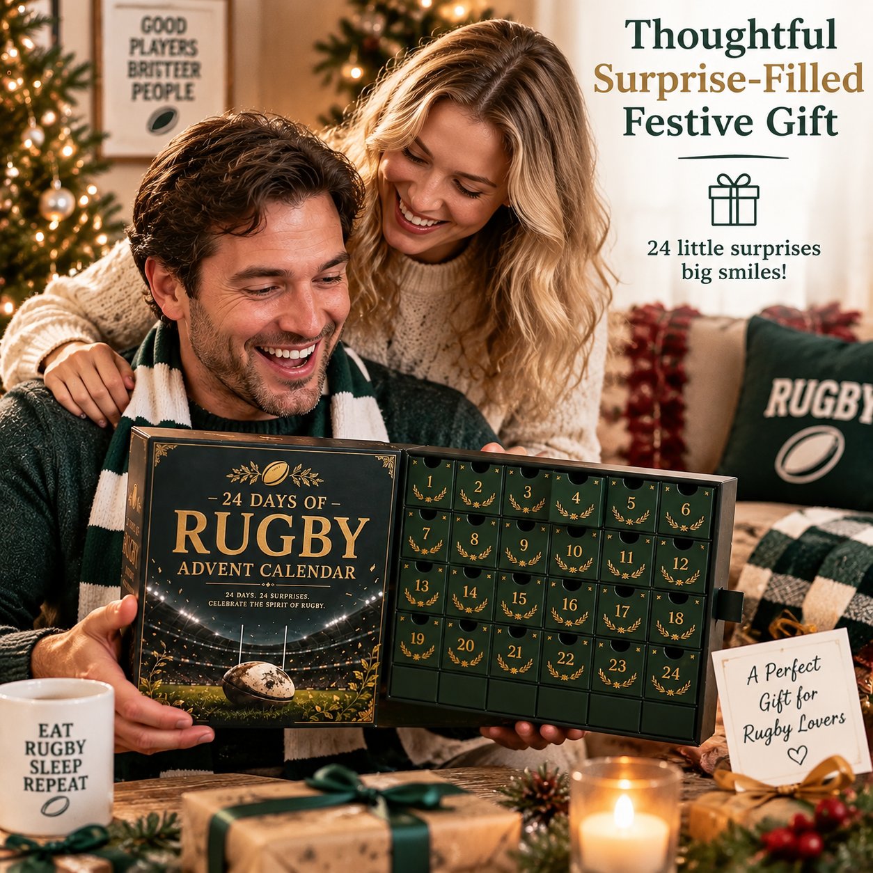 🏉 Rugby Advent Calendar – 24 Unique Rugby‑Themed Acrylic Charms
