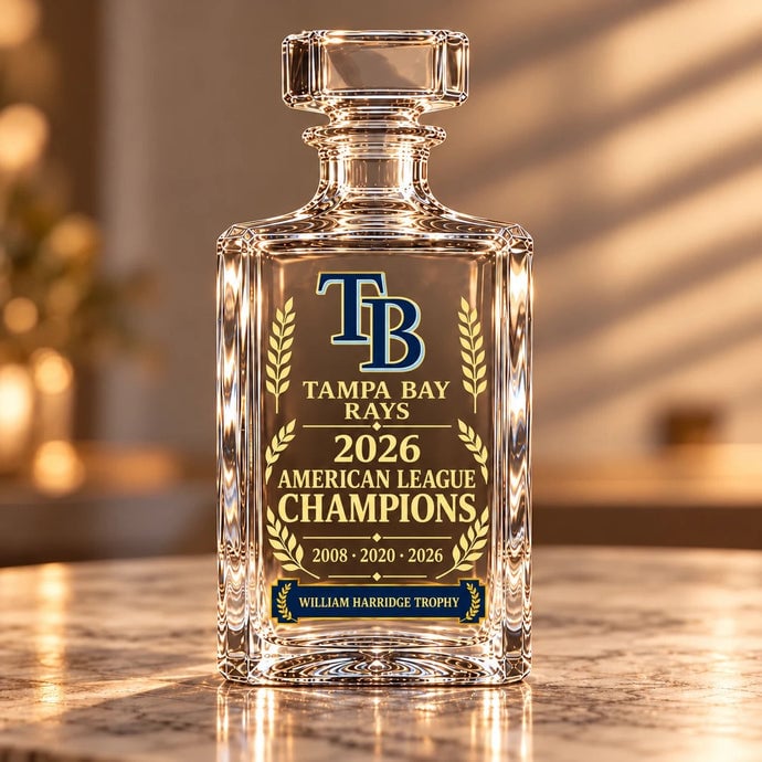 Tampa Bay Rays 2026 American League Champions Collectible Decanter – 2008 · 2020 · 2026