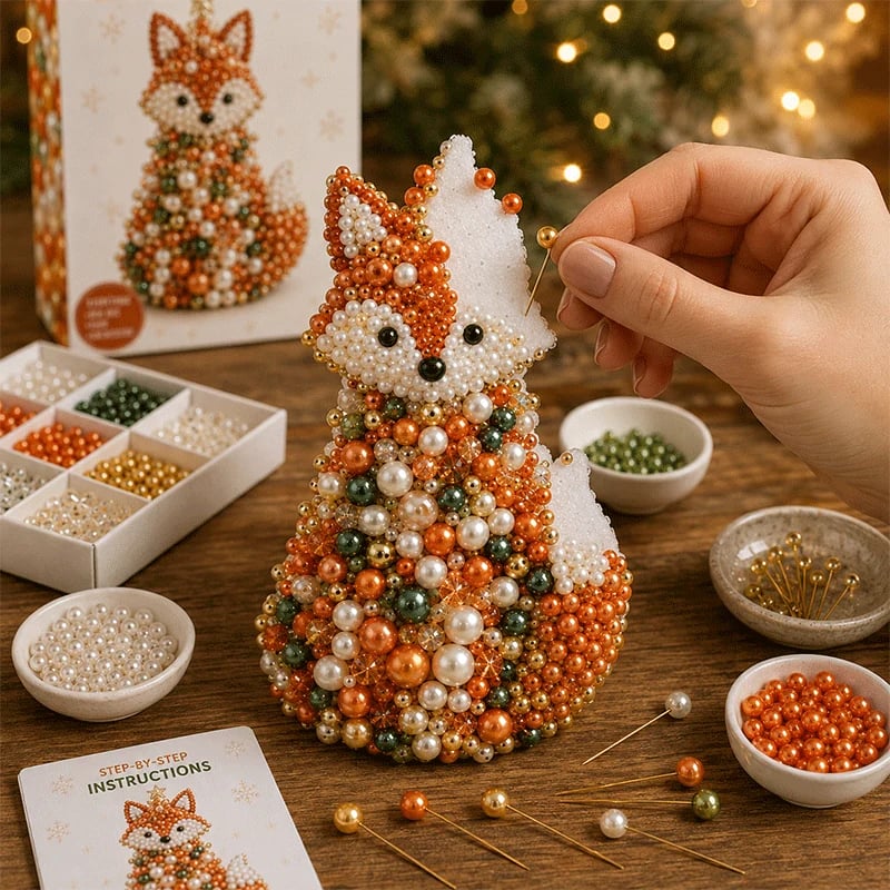 🔥HOT SALE 49% OFF🎁 🐾 Animal-Themed Beaded Christmas Tree DIY Kit🦊