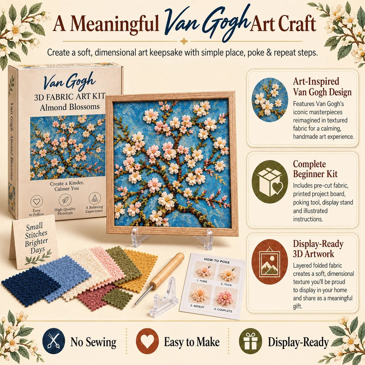 🎨🖼️ Van Gogh 3D Fabric Art Kit | Create Your Own Textured Masterpiece(📦Buy 2 Free Shipping)