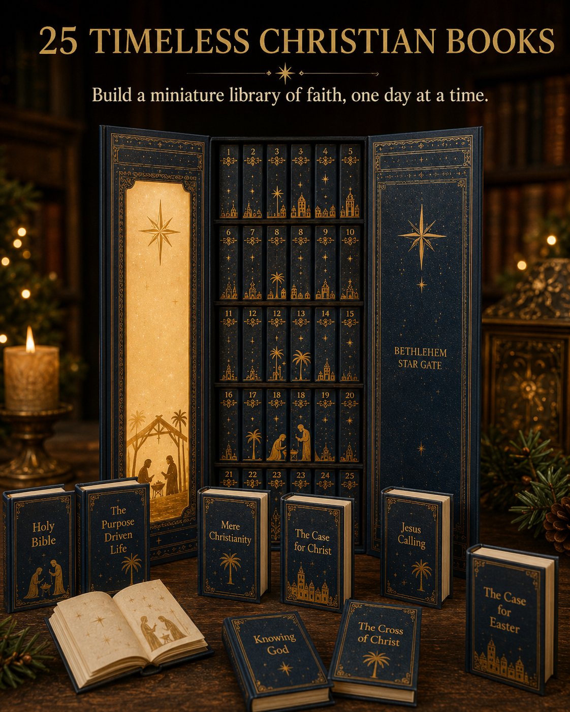 🎁Last Day 49% OFF-✦ 📖 25-Day Christian Mini Book Advent Calendar 🎄 ✦
