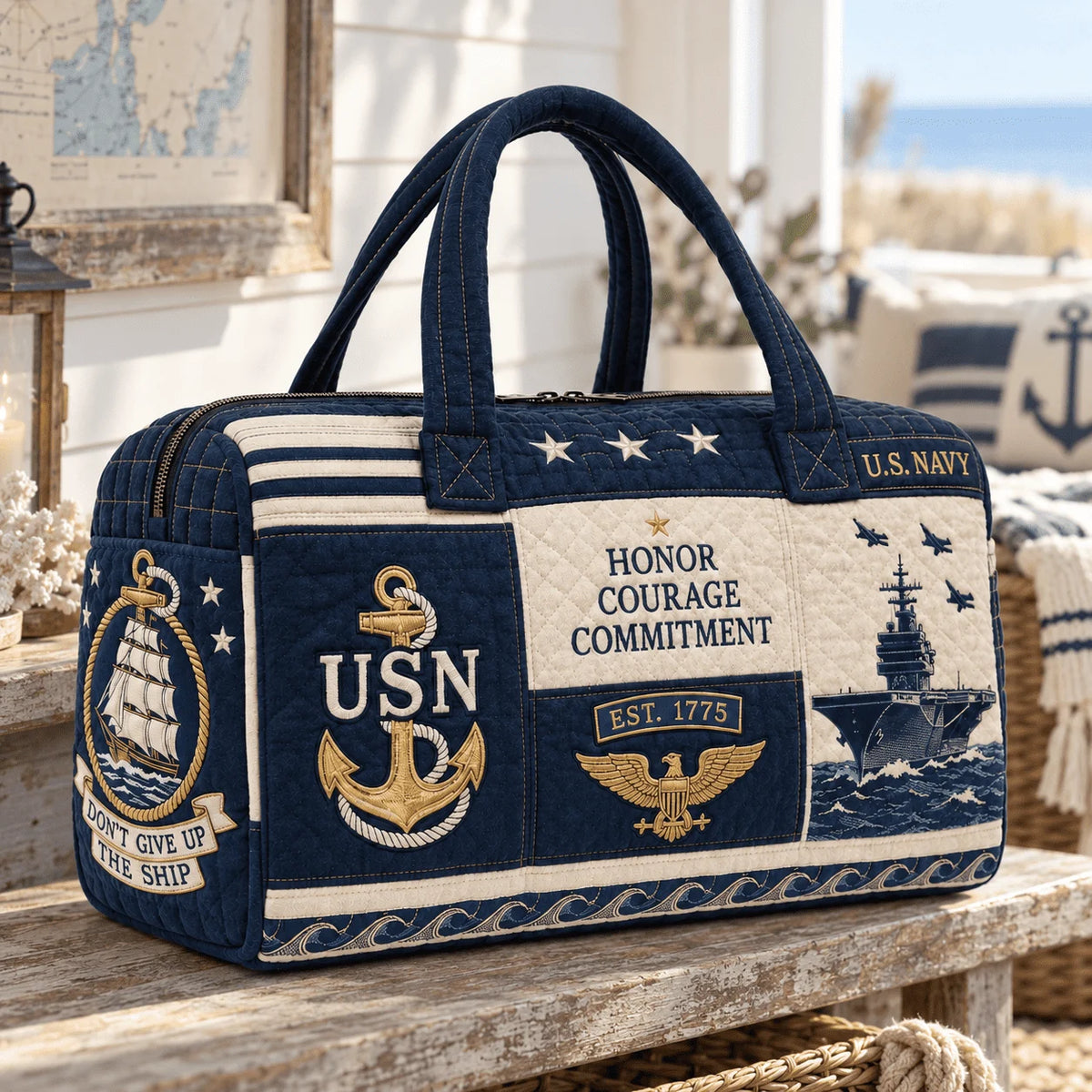 100% Handmade US Military Heritage Quilted Duffel Bag(𝐌𝐢𝐜𝐡𝐚𝐞𝐥 𝐇𝐚𝐫𝐫𝐢𝐬 𝐇𝐚𝐧𝐝𝐦𝐚𝐝𝐞®)