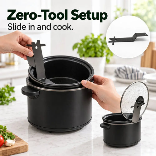 Multifunctional Pot Lid & Utensil Stand | Upright Lid Holder with Anti-Slip Base for Cleaner, Less-Cluttered Cooking