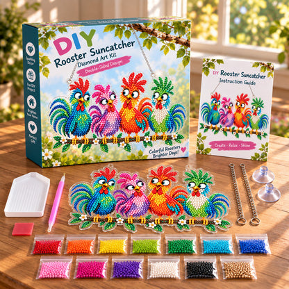 🔥Last Day 50% OFF - 🐦✨ Sunny Birds Diamond Art Suncatcher DIY Kit