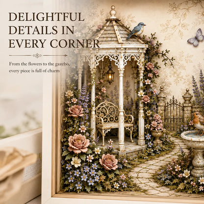 🌷 DIY 3D English Cottage Garden Shadow Box Kit