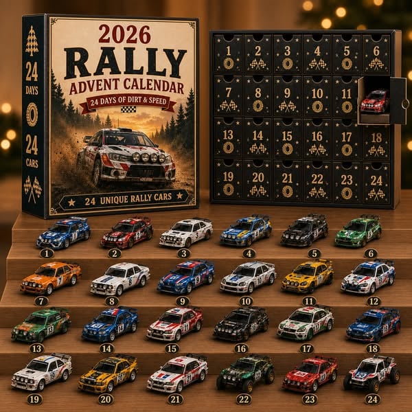 Family opening a numbered Rally Advent Calendar door