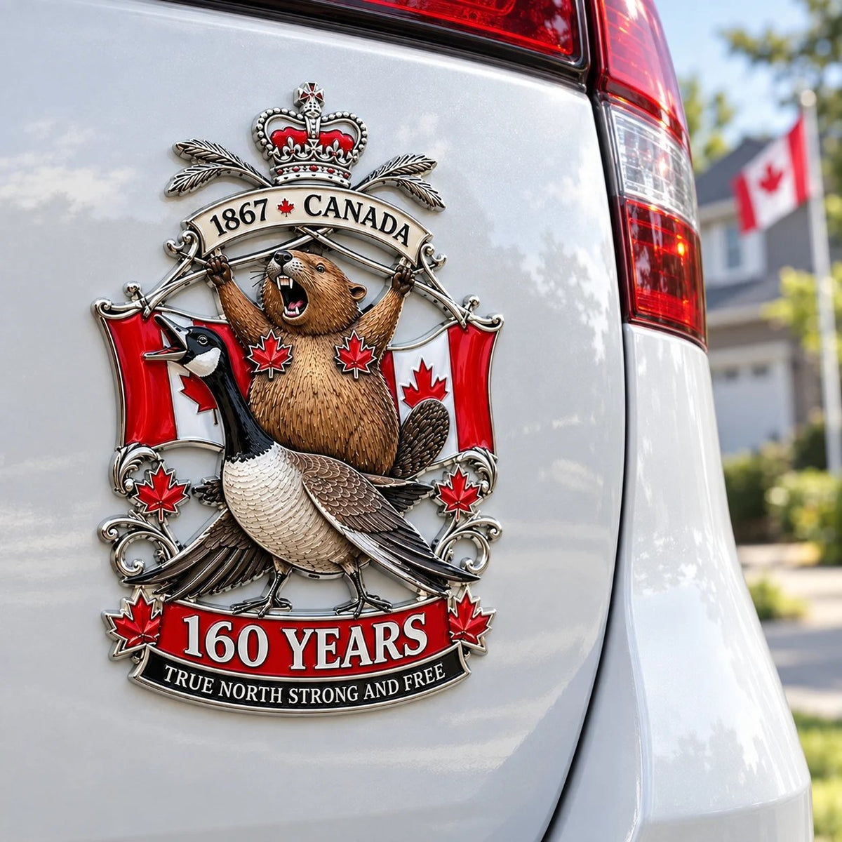 🍁Canada 160th Anniversary “True North Strong and Free” Tribute Metal Car Emblem🍁