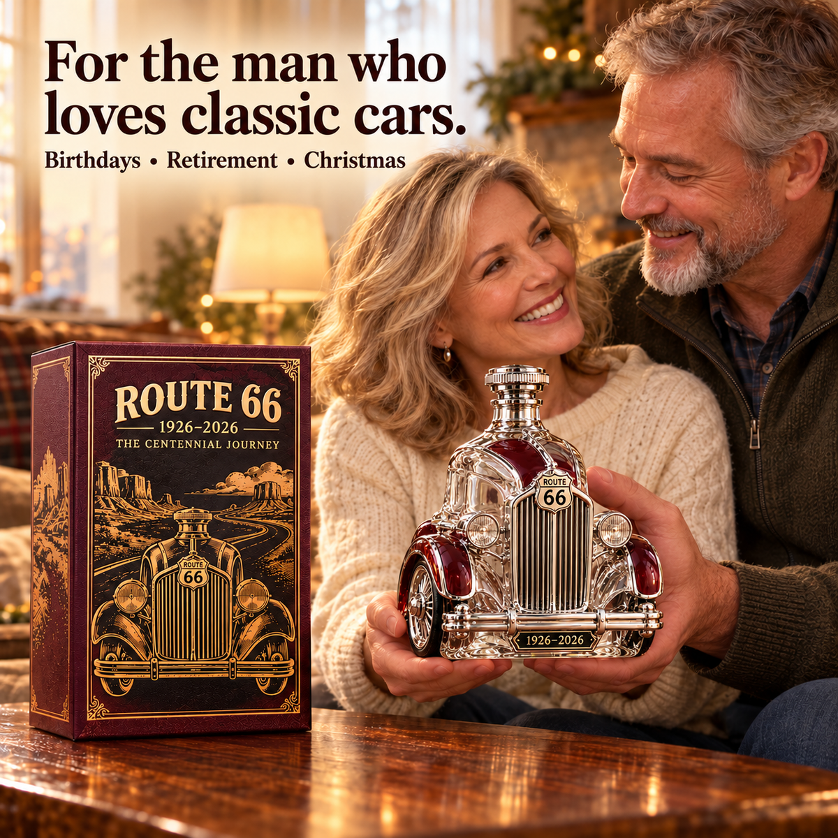 Route 66 100th Anniversary Whiskey Decanter – Vintage Car Edition