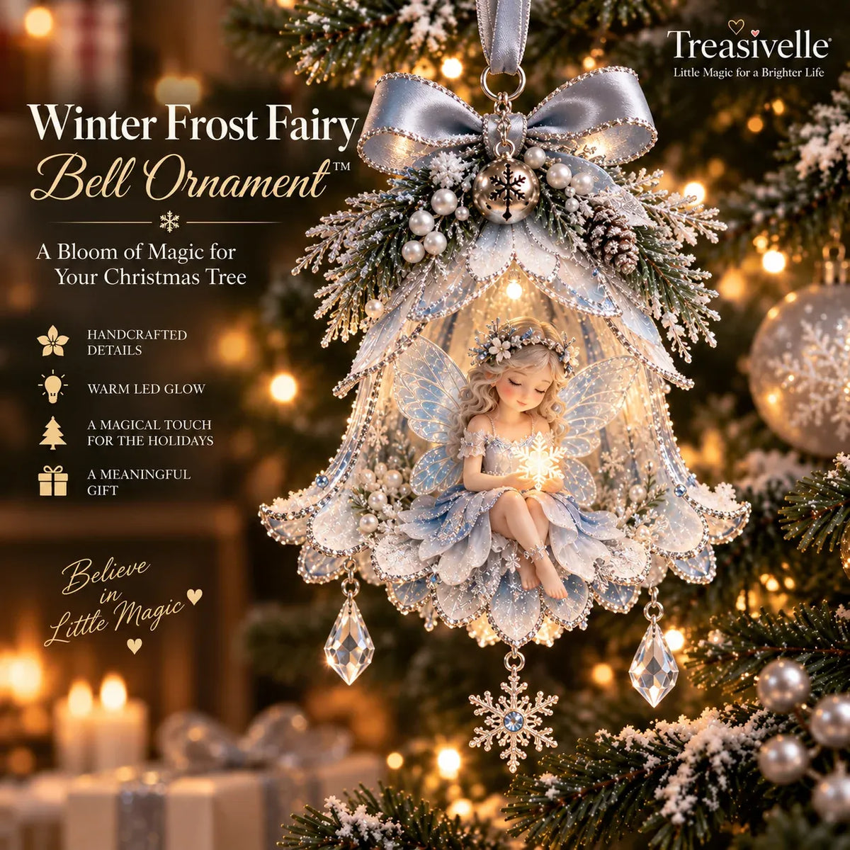 🧚✨ Glowing Fairy Blossom Bell Ornaments – 7 Magical Floral Christmas Designs