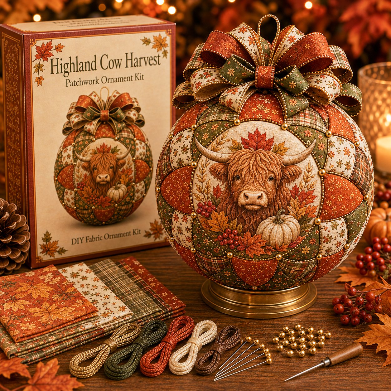 🍂 Autumn Thanksgiving Classics Patchwork Ornament DIY Kit