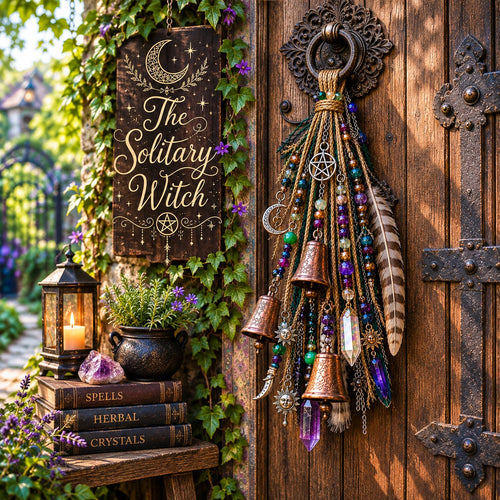 🔮Witchy Door Charm | Bells, Crystals & Celestial Hanging Decor
