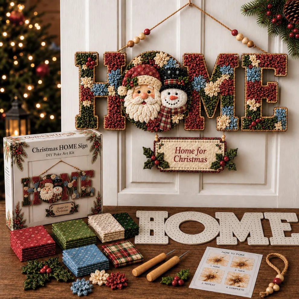 🔥49% Off Last Day DIY Fabric Poke Art HOME Sign Kit – No-Sew Seasonal Door & Wall Hanging Craft