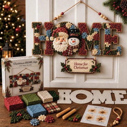 🔥49% Off Last Day DIY Fabric Poke Art HOME Sign Kit – No-Sew Seasonal Door & Wall Hanging Craft