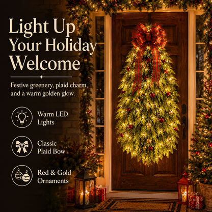 🔥Christmas Sale 50% OFF 🎄Handmade Christmas Tree Wreath for Front Door