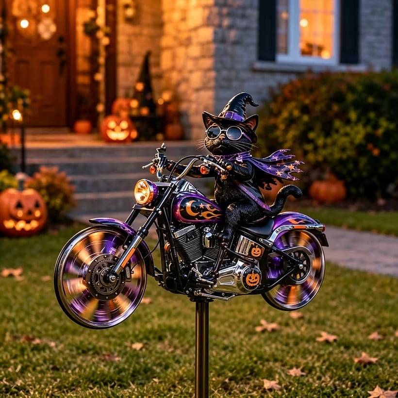 🔥HALLOWEEN MOTORCYCLE-THEMED GARDEN WINDMILL