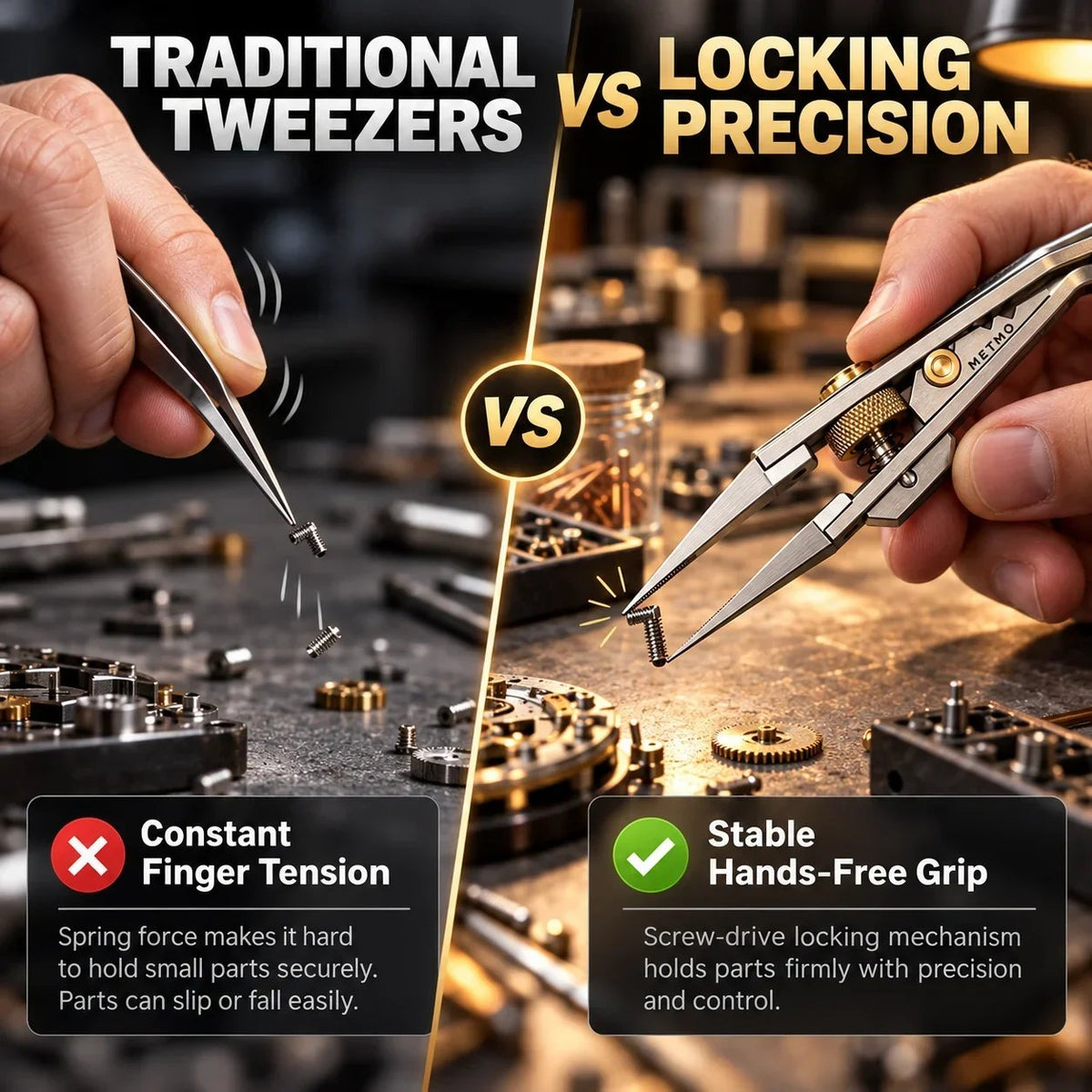 💥🏆🔧 Precision Locking Tweezers – Adjustable Grip & Interchangeable Jaws 🎯
