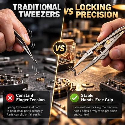 💥🏆🔧 Precision Locking Tweezers – Adjustable Grip & Interchangeable Jaws 🎯