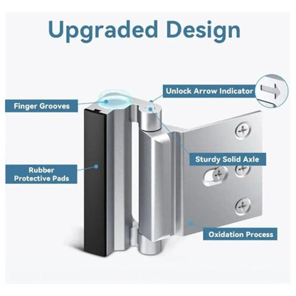 🔒Home Security Door Lock, Childproof Reinforcement Door Lock, Anti‑Intrusion Safety Door Latch for Bedroom Apartment