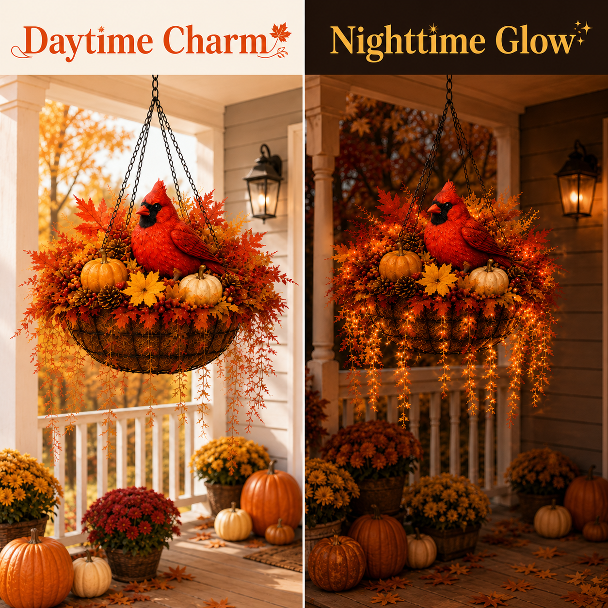 ❤️🍂Fall Animal Hanging Basket Collection：Cardinal / Deer / Fox / Squirrel