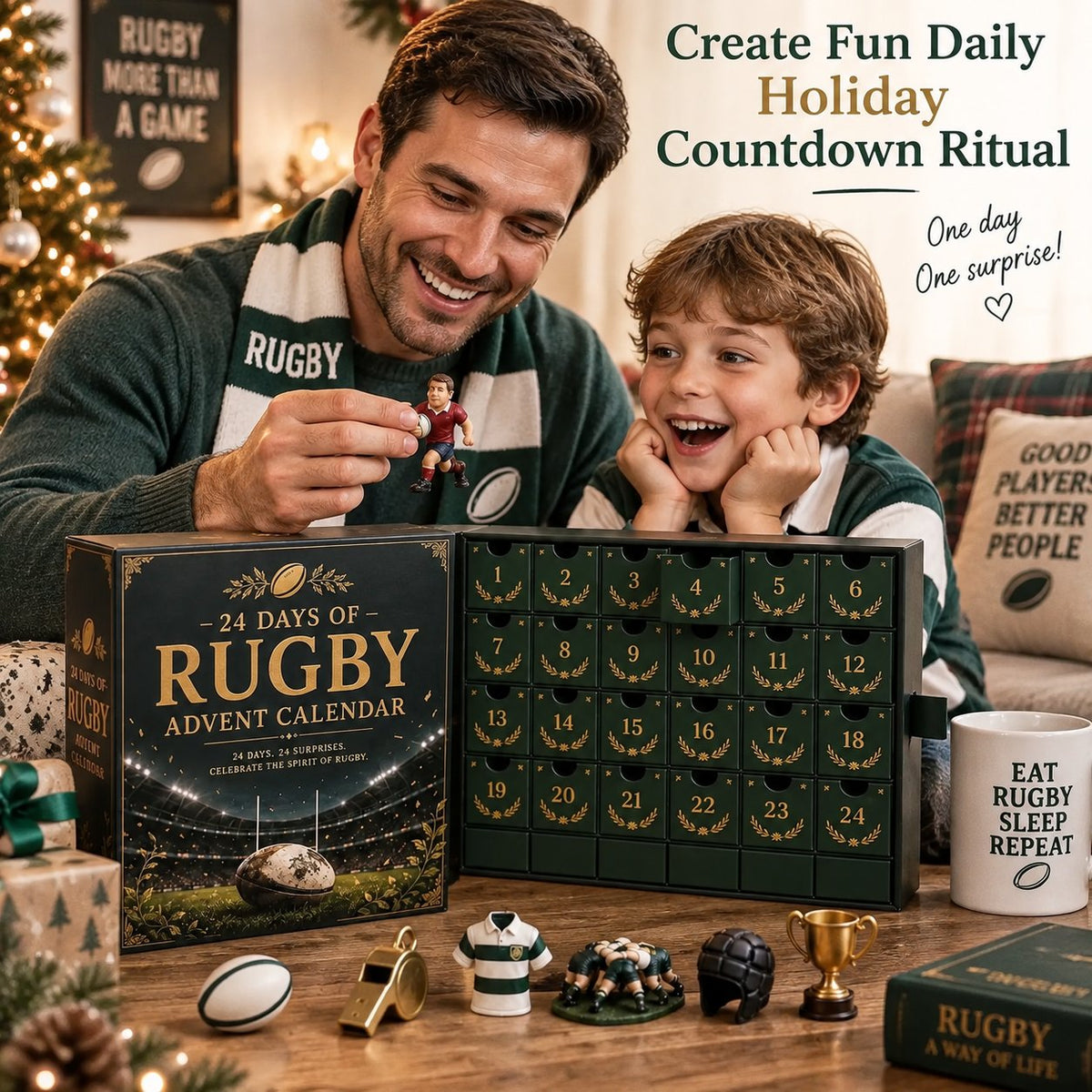 🏉 Rugby Advent Calendar – 24 Unique Rugby‑Themed Acrylic Charms