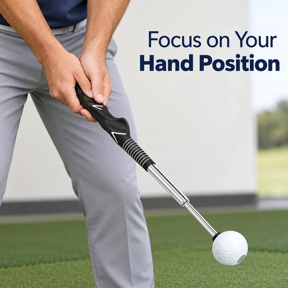 💥🏆Golf Grip Practice Tool with Contoured Handle and Ball End