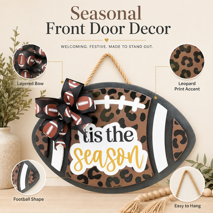 🏈🎄 Football Christmas Door Hanger – Game Day Spirit Meets Holiday Cheer