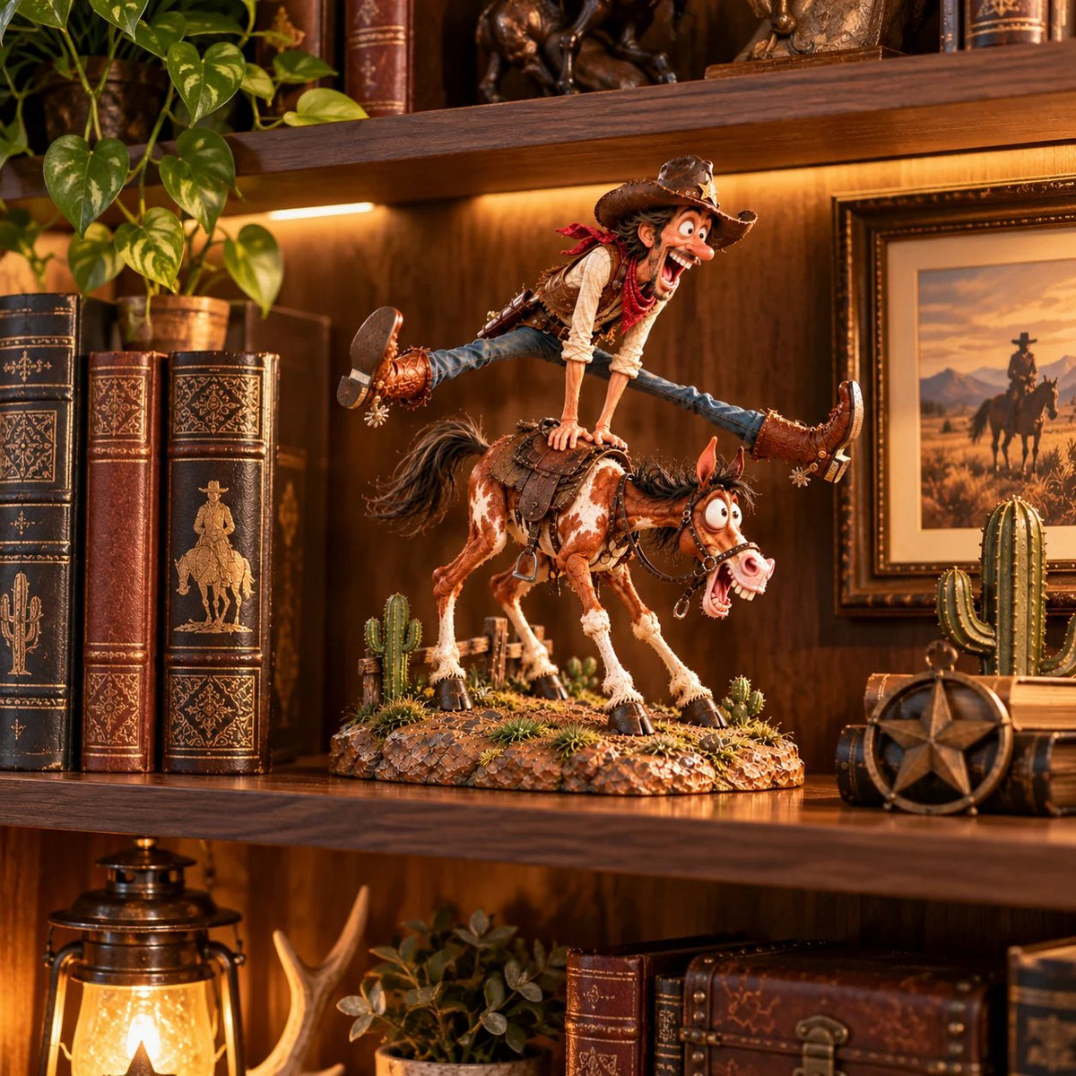 🤠Hold My Hat! – Fun Wild West Figurine🐴