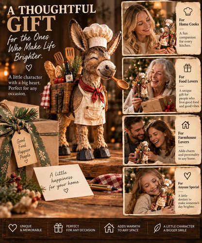 🫏 The Stubborn Little Chef — Carved Kitchen Donkey Figurine