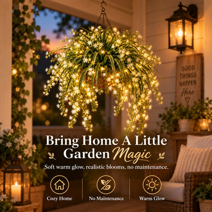 ✨ Blooming Fairy Light Hanging Basket