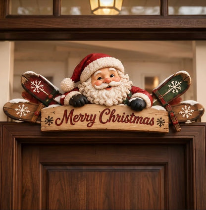 🎄 Rustic Winter Mountain Cabin Door Frame Decor