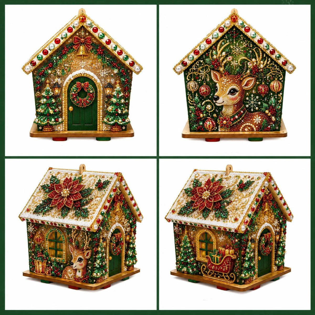 🎄 DIY 3D Jeweled Wooden Christmas Cottage Kit ✈️ Buy 2+ Get Free Shipping