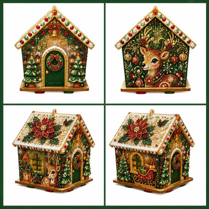 🎄 DIY 3D Jeweled Wooden Christmas Cottage Kit ✈️ Buy 2+ Get Free Shipping