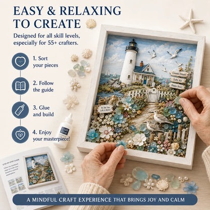 🐚 Seaside Serenity 3D Shadow Box DIY Kit ✨