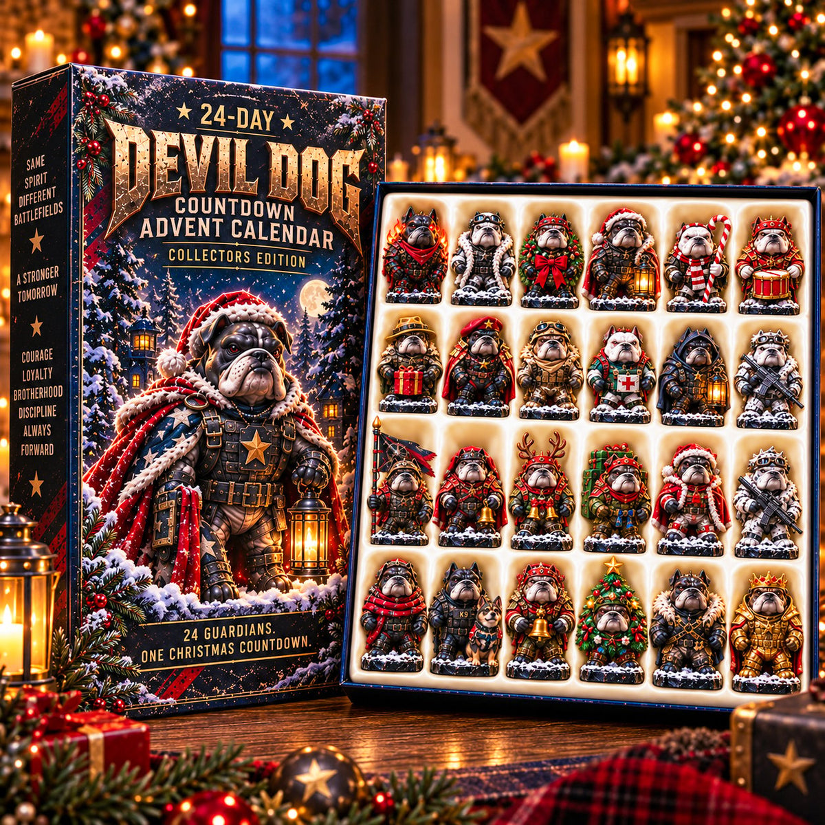 🐾🔥 Devil Dog 24-Day Christmas Countdown Advent Calendar