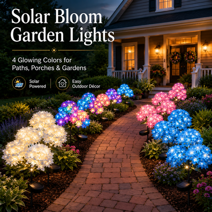 Waterproof Outdoor Solar-Powered Hydrangea Garden Light