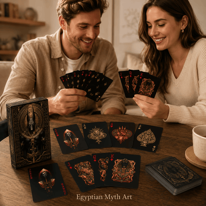 🃏👑 Black-Gold Egyptian Mythology Playing Cards